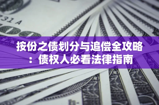 武汉按份之债划分与追偿全攻略：债权人必看法律指南